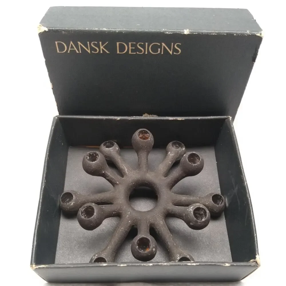 Dansk Jens Quistgaard Cast Iron Spider Tiny Taper Candle Holder 1960s Black